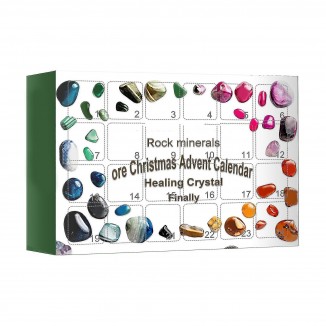 Crystal Advent Calendar 24 grid mineral green gift box Christmas
