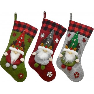 Christmas Stockings Gnome Heilwiy Christmas Stockings Set Of 3 Heilwiy Christmas Decorations Stockings