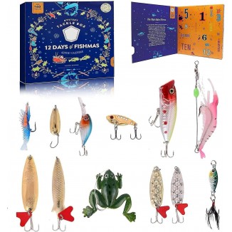 Fishing Advent Calendar 2023 – Christmas Surprise with 12 Days of Fishing Lures, the Perfect Xmas Gift for Father