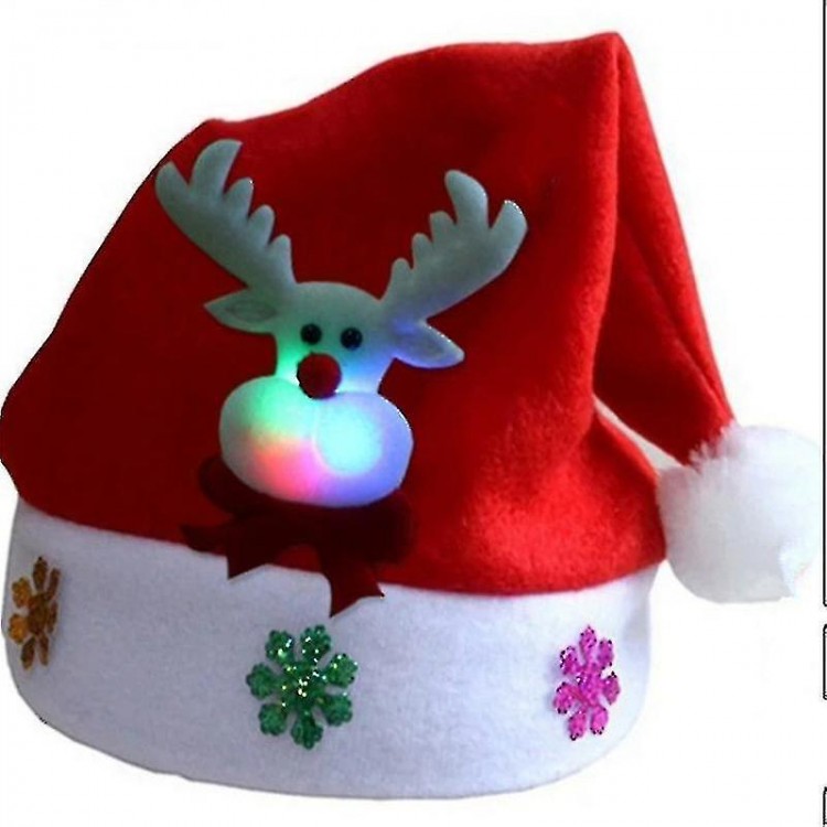 Pack Of 3 Christmas Hats Funny Santa Claus Snowman Reindeer Christmas Party Hat Headband Soft