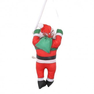 Climbing On Rope Ladder Santa Claus Toy Christmas Tree Indoor Outdoor Hanging Ornament Decoration Xmas Party Door Wall Decoration 1pcs Red