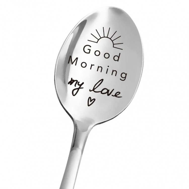 Coffee Spoon Engraved Food Grade Stainless Steel Meal Spoon t2