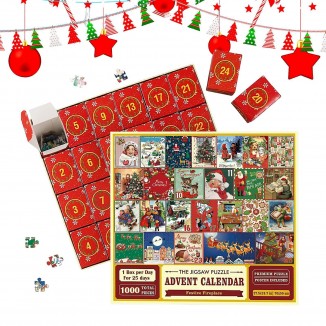 Festive Countdown Delight: Christmas Advent Calendar Puzzle Ornament