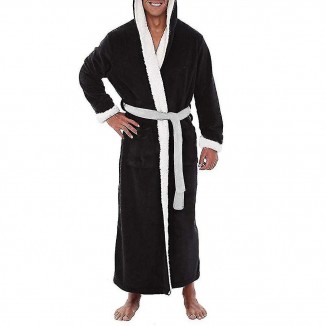 Wrap Yourself In Comfort With A Men's Long Hooded Bathrobe - A Soft
