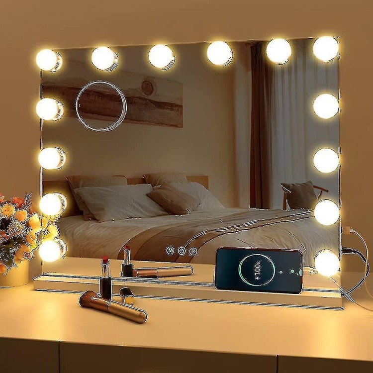 USB Hollywood Makeup Mirror with 10 Light Bulbs