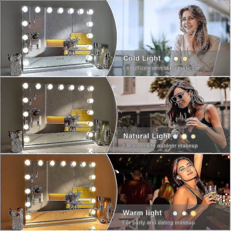 USB Hollywood Makeup Mirror with 10 Light Bulbs