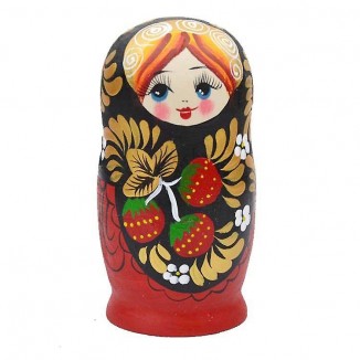 Russian Matryoshka Doll-5-Layer Painted Doll with Flower Clothes,Village Women Theme