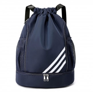 2023 Drawstring Backpack with Internal Compartment and Dual Water Bottle Holders - Your Stylish Companion for Sports, Gym, and On-the-Go Adventures
