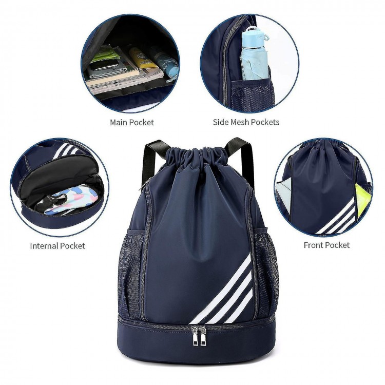 2023 Drawstring Backpack with Internal Compartment and Dual Water Bottle Holders - Your Stylish Companion for Sports, Gym, and On-the-Go Adventures