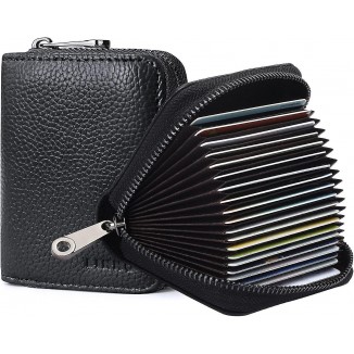 Genuine Leather RFID Credit Card Holder With 20 Card Slots