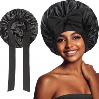 Satin Bonnet Silk Bonnet – A Hair Bonnet for Sleeping, Featuring a Large Size and Tie Band for Ultimate Hair Protection