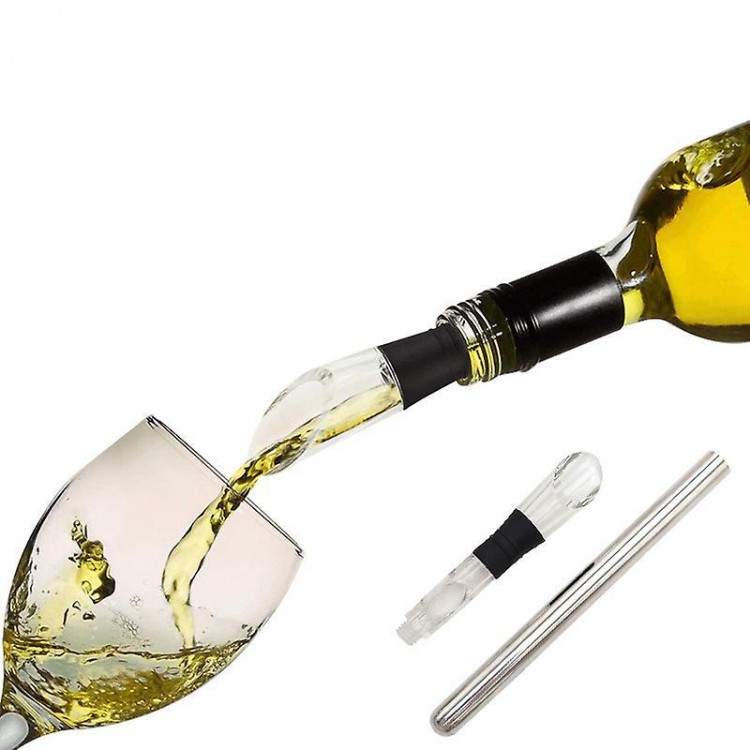 Explore the 3-in-1 Stainless Steel Wine Chiller Stick – Aerator, Pourer, and Rapid Iceless Cooling Rod.  The Perfect Wine Accessories Gift