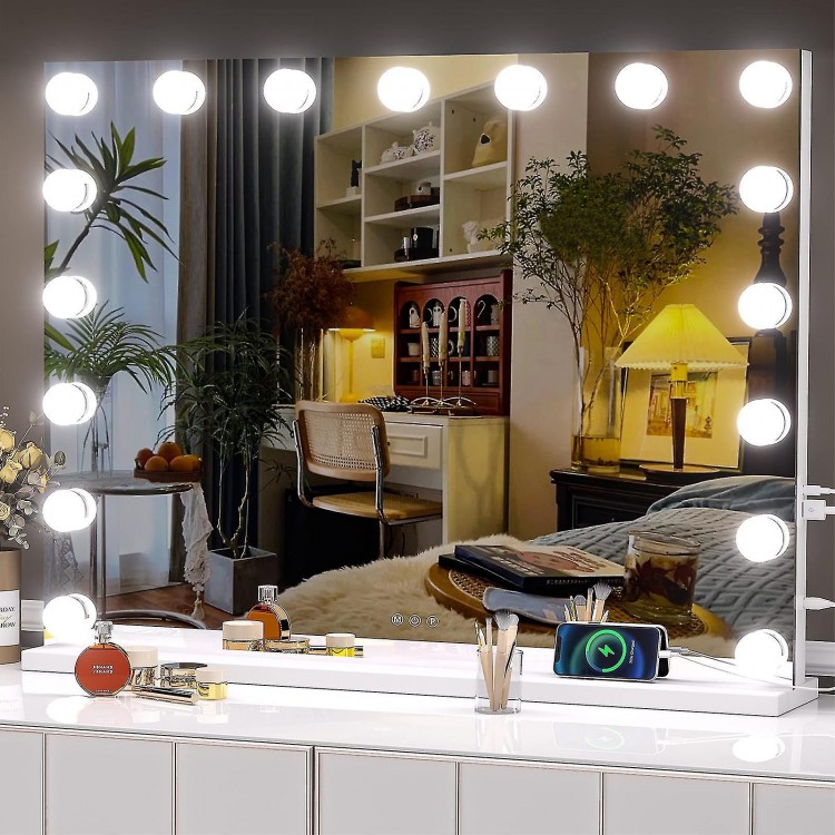 Mirror Usb Makeup Lights Lighted Bulbs 3 Colors Modes, Touch Control, Usb Charging Port (only Bulbs)