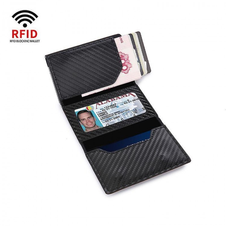 New Smart Airtag Wallet Carbon Fiber Magnetic Card Bag RFID Multi-Card