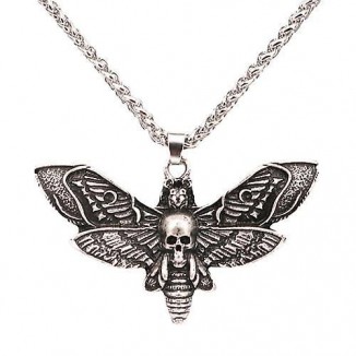 Hip Hop Moth Necklace - Titanium Steel, Metal Snake Bone Chain