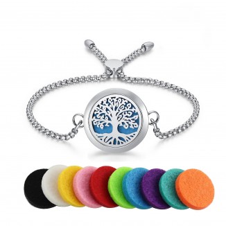 Stainless Steel Beads With Aromatherapy Essential Oil Diffuser Locket
