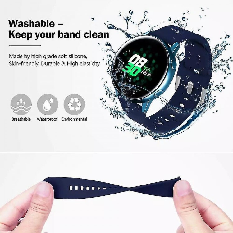 22mm Soft Silicone Waterproof Watch Band - Smart Watch Bracelet Strap