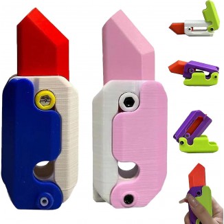 2pcs Fidget Toy Knife, 3d Printed Gravity Knife Fidget Toy, Carrot Toy