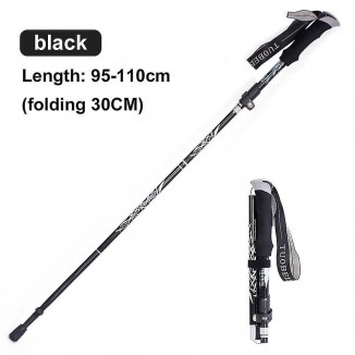 5-Section Portable Outdoor Fold Trekking Pole - Telescopic Club for Nordic Walking, Hiking, and Camping Adventures