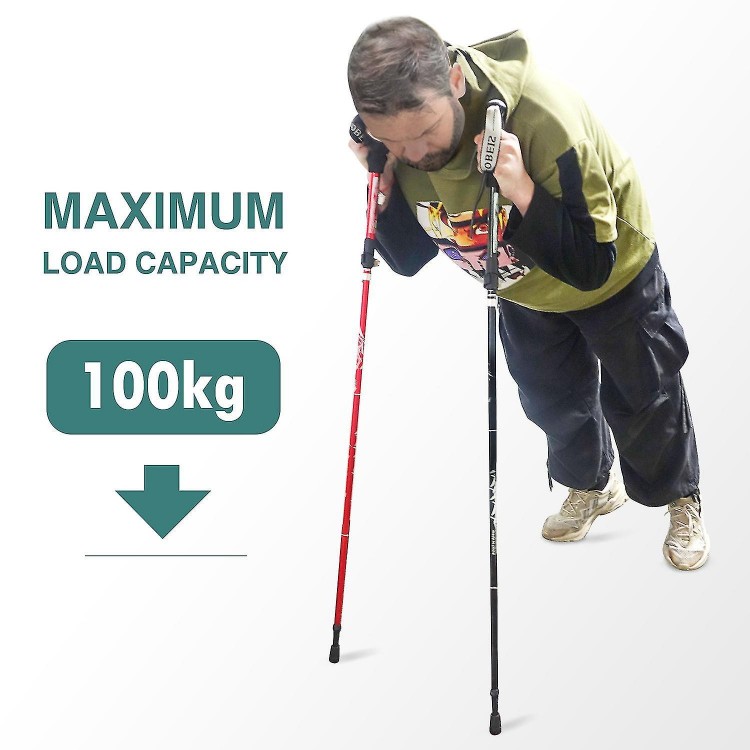5-Section Portable Outdoor Fold Trekking Pole - Telescopic Club for Nordic Walking, Hiking, and Camping Adventures