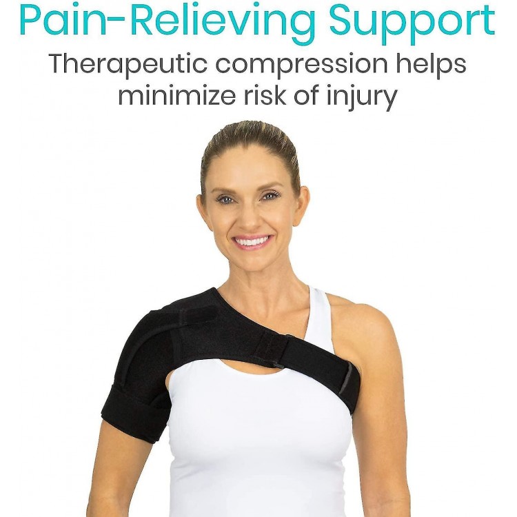 Shoulder Stability Brace - Compression Support Sleeve for Rotator Cuff Injuries, Arthritis, Sprains, Dislocations, and Joint Pain Relief