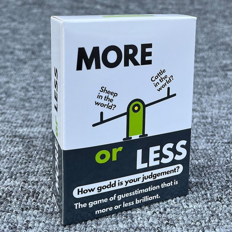 More or Less Card Game - Test Your Judgment Skills with 2+ Players Fun for Adults & Kids