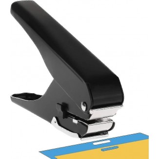 Heavy-Duty Elliptical Punch - Badge Hole Punch for ID Cards, PVC Slots, and Paper.  Professional-Grade Punch for Pro Use