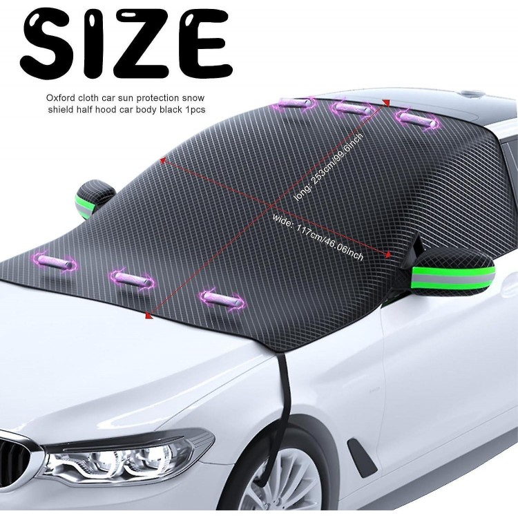 Foldable Magnetic Windshield Cover for Ice and Snow - Sun Protection, Windproof, and Waterproof Car Windshield Cover