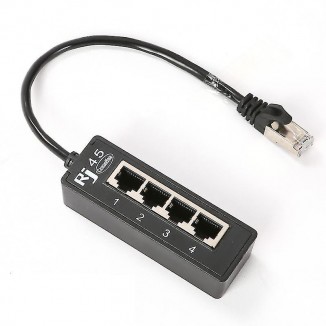 Ryra 4 In 1 Rj45 Lan Connector Ethernet Network Splitter Adapter Cable