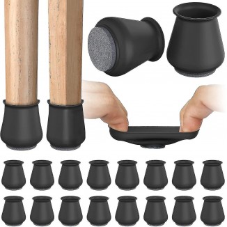 16pcs Chair Leg Floor Protectors, Silicone Covers To Protect Floors Felt Bottom Furniture Non Slip Protector Pads Caps