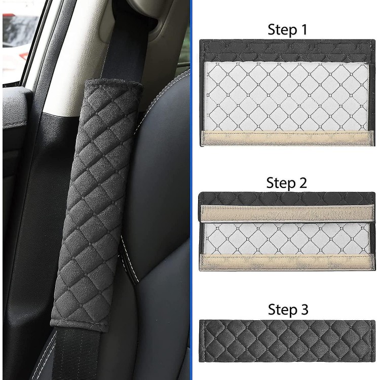 2 Pack Car Seat Belt Protector Seat Belt Cushion Auto Seat Comfort Pads Travel Package