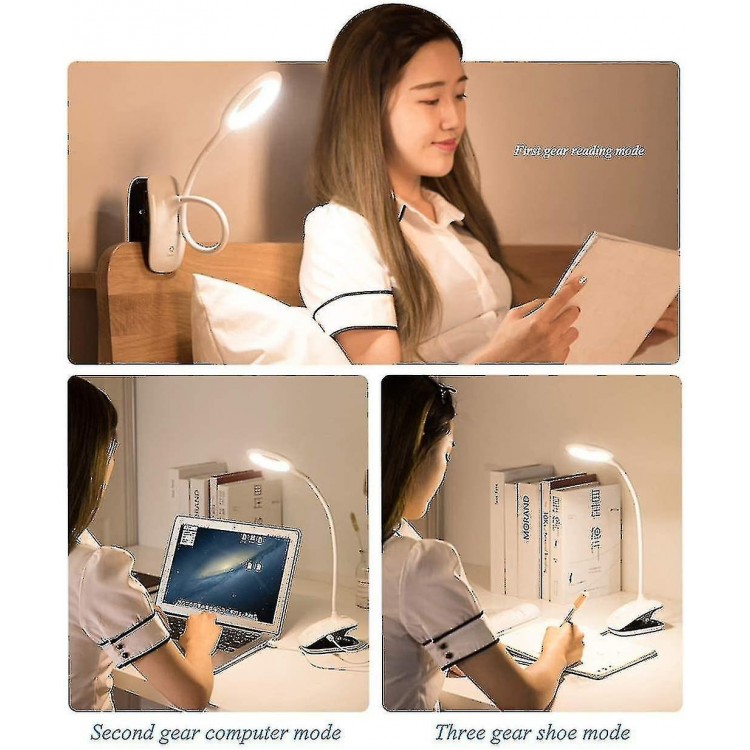 Led Clip-on Reading Lamp Dimmable Eye Protection Table Lamp