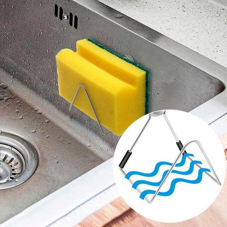 Magnetic Sponge Holder for Sink - Kitchen Utensil Holder with Dishcloth Holder (Dimensions: 6 x 6 x 5.5cm)