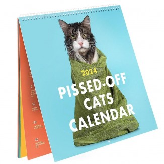 Pissed Off Cats Calendar 2024 - Funny Wall Calendar, 12-Month Hanging Calendar for a Year of Laughs