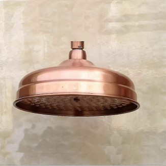 Copper Shower Head - 20cm Diameter, High Pressure Fixed Shower Head
