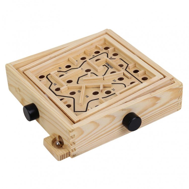 Wooden Labyrinth Game Balance Keeping Desktop Group Play Classic Puzzle Game Toy For Kids And Adults
