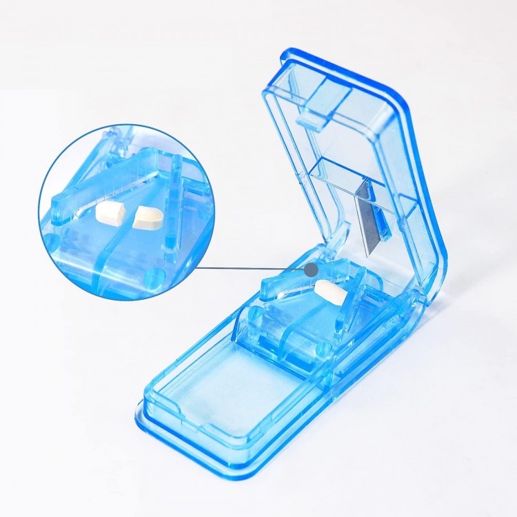 Pill Cutter with Blade - Perfect for Small and Large Pills.  Easily Cut in Half or Quarter for Accurate Dosing of Tablets