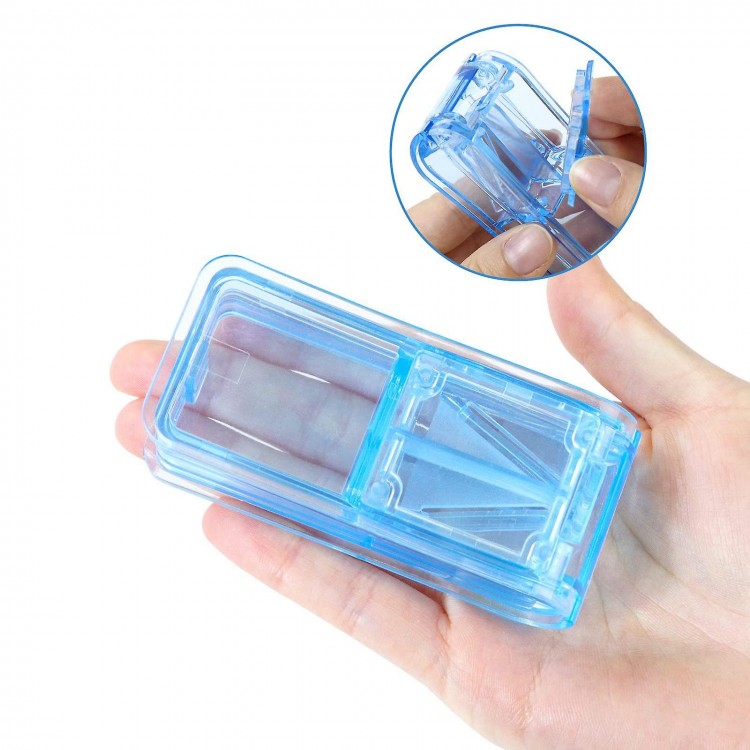 Pill Cutter with Blade - Perfect for Small and Large Pills.  Easily Cut in Half or Quarter for Accurate Dosing of Tablets