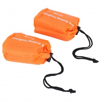 2-Pack Thermal Waterproof Emergency Sleeping Bags - Survival Blankets for Outdoor Camping and Hiking