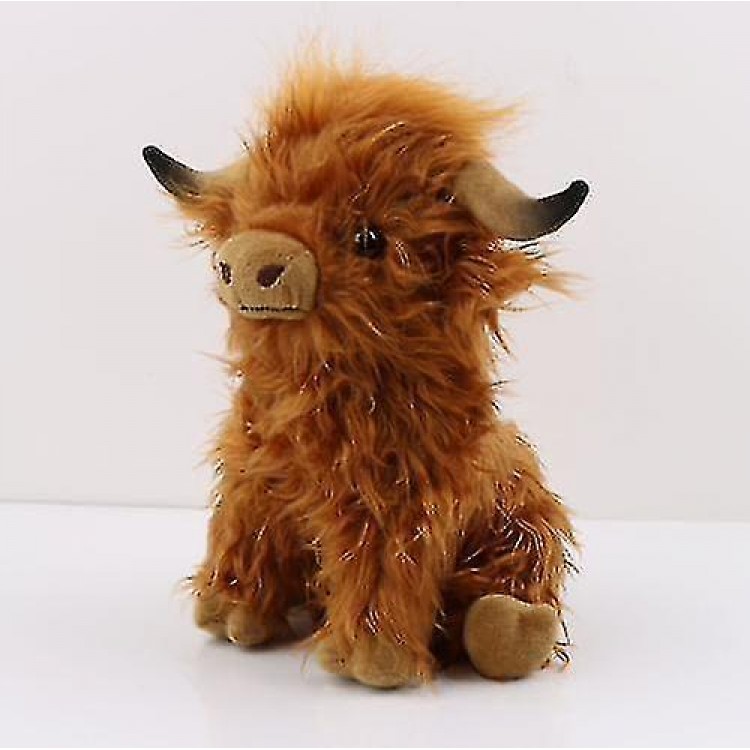 Cute Plush Cow Toy - 10 Inch Cartoon Highland Cow Stuffed Animal - Soft Cow Doll Perfect for Children, Boys, and Girls