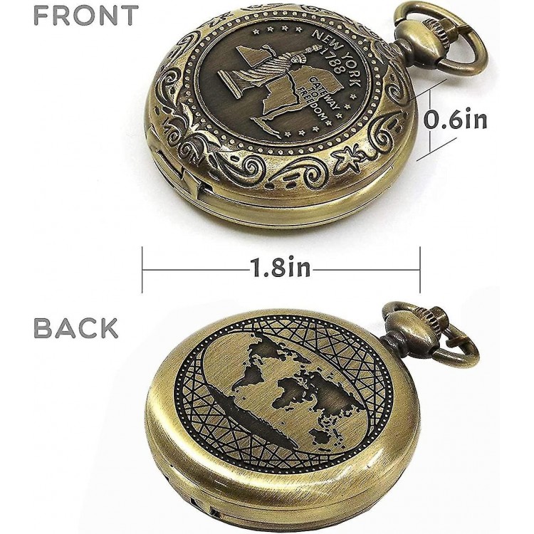 Antiqued Finish Pocket Compass with Chain - Classic Collection for Hiking, Camping, and Outdoor Adventures