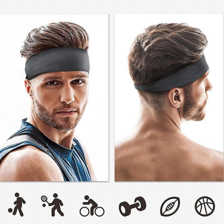 4-Pack Unisex Sports Headbands - Elastic,Moisture-Absorbing Sweatbands