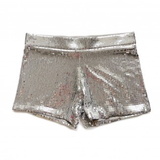 Women's Sequin Shorts Sparkle In Silver For Bar Shows, Nightclubs