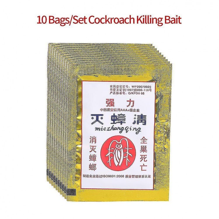 10 Bags/Set Roach Cockroach Pest Powder - Highly Effective Insecticide Bait