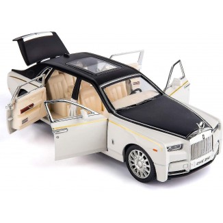 1/24 Rolls-royce Phantom Model Car,zinc Alloy Pull Back Toy Car With Sound And Light For Kids Boy Gigift