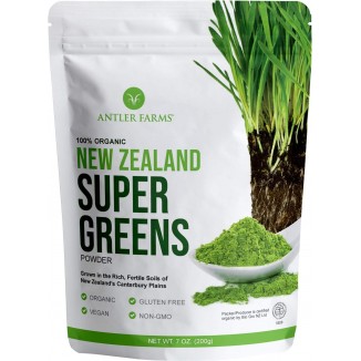 100% Pure Organic New Zealand Super Greens Powder, 40 Servings, 200g