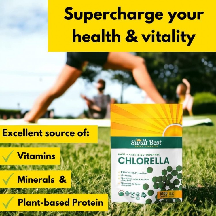 USDA Organic Premium Chlorella Tablets | Superfood Supplement