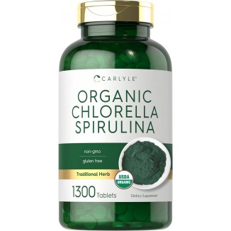 Carlyle Organic Chlorella Spirulina Tablets | Non-GMO And Gluten Free