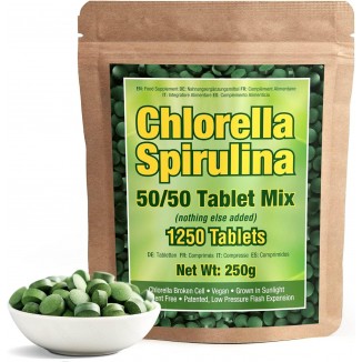 Premium Spirulina And Chlorella Capsules, Non-GMO, Vegan Organic