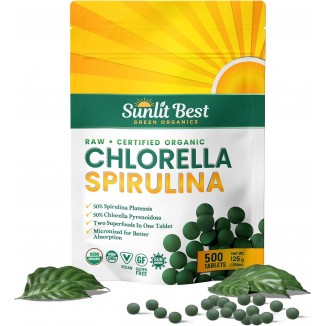 Sunlit Best Organic Chlorella Spirulina - Pure Superfood Supplement